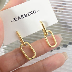 Aros de Latón Modernos para Mujer, Regalo para Fiesta o Boda, Chapados en Oro de 18K - Product Image 4