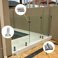 Charnière à ressort robuste à fermeture automatique pour portail en verre, verre trempé 8-12 mm, acier inoxydable 2205 304 316, clôture de piscine