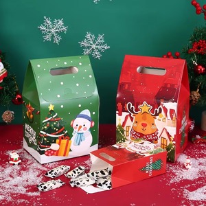 Joyeux Noël et Bonne Année, sac en papier kraft pour bonbons, boîte cadeau avec friandises DIY pour les fournitures de fête - Product Image 1