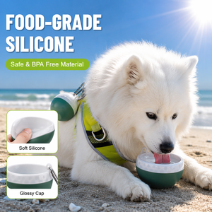 Botella de Agua Plegable de Silicona para Mascotas, Multi-Capacidad (200ml/400ml), Ahorra Espacio, a Prueba de Fugas, Portátil, para Viajes al Aire Libre - Product Image 1