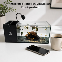 Nouveau style 2026 – Petit aquarium de salon en verre ultra-blanc tout-en-un avec filtre latéral pour poissons rouges
