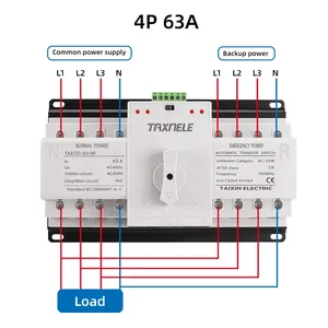 ATS 4P 63A 125A điện kép tự động chuyển đổi chuyển đổi ac380v MCB tự động chuyển đổi bộ phận ngắt mạch không bị gián đoạn điện PC loại - Product Image 5