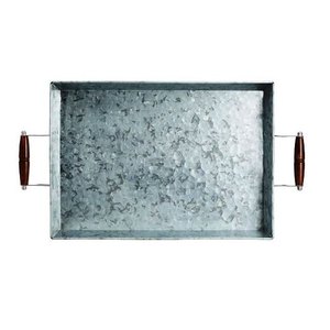 Plateau de service en métal artisanal en métal Plateaux de ferme Ensemble de trois plateaux en métal Maison Hôtel Mariages Bureau - Product Image 2