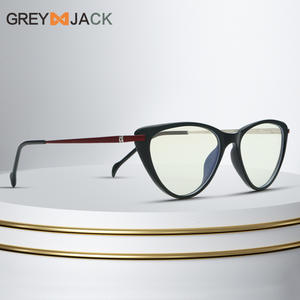 กรอบแว่นตาเกรย์แจ็คแคทอาย TR90 แบบเต็มกรอบ ป้องกันแสงสีฟ้า แฟชั่นสำหรับทุกเพศ พร้อมบานพับสปริง - Product Image 3