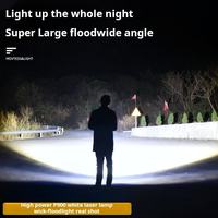 Linterna LED Recargable USB de Aleación de Aluminio con Haz Ajustable, 1200 Lúmenes, Distancia del Haz de 400-500M, Clasificación IP65 para Camping