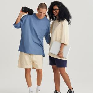 Camiseta de 100% algodón unisex, ropa de calle personalizada con bolsillo estampado de pantalla de gran tamaño pesado para hombres - Product Image 4