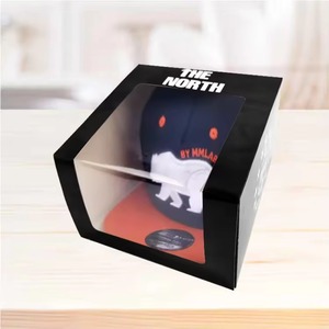 Customized <b>Design</b> Deep Black Gift Box Hat Paper Boxes Wholesale Shipping Slim Flat Box <b>Packaging</b> - Product Image 5