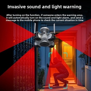 Cámara PTZ WiFi de 4 pantallas para exteriores de 20MP, seguimiento automático humano, cámara de vigilancia inalámbrica de visión nocturna de 360 grados para seguridad del hogar - Product Image 3