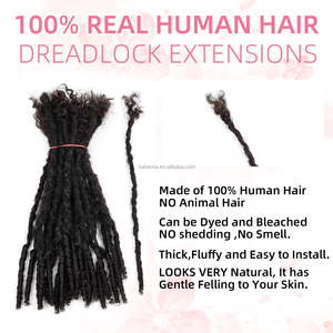 Anna 0.3-1.0 cm 8-30 ''100% <span class=keywords><strong>veri</strong></span> <span class=keywords><strong>capelli</strong></span> umani Loc Extens Dreadlocks Cheveux Humains Fummi Locs <span class=keywords><strong>extension</strong></span> per Dreadlocks africani - Product Image 5