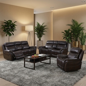 Sofá Reclinable Extensible y Muebles de Sala de Estar con Diseño Plegable en Cuero Sintético para Hogar Contemporáneo - Product Image 3
