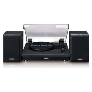 Tourne-disque Lenco Ls 100bk V2 Noir avec haut-parleurs intégrés, connectivité Bluetooth, sortie RCA 33 45 78 tr/min - Product Image 1