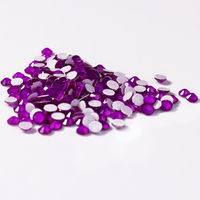 ZK Factory Vente en gros Strass décoratifs écologiques couleur violet néon SS16 SS20 S330 en verre à dos plat 12 facettes