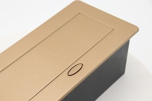 T266-4P Tabletop ổ cắm ba 13A nhôm Rose Gold mở phong cách với bàn chải chậm <span class=keywords><strong>pop</strong></span>-up cho bảng ổ cắm - Product Image 4