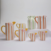 Tendance : Tasse en céramique motif oiseau, Pichet poussin à bec jaune, Vase à double anse, Tasse à café et à lait rayée - Source usine