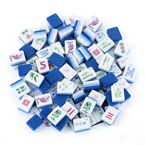 NatuGift – Nouvel ensemble de <span class=keywords><strong>Mahjong</strong></span> et d'échecs de luxe portable 4 couches pour enfants, style américain, 160 tuiles en acrylique, boîte pliable, échecs chinois - Product Image 1