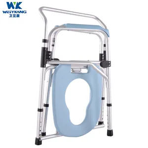 Plegable de aluminio material ancianos salud inodoro portátil silla
