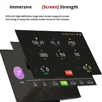 Tapis roulant commercial multifonctionnel avec écran tactile intelligent, surveillance de la fréquence cardiaque, pour usage en salle de sport, par un entraîneur personnel ou en studio, tapis roulant électrique