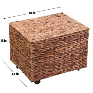 Cỏ Biển Lục Bình Wicker Bóng Rổ Cán Tập Tin Tủ Lưu Trữ Organizer Box Với Nắp Trang Chủ Văn Phòng Trang Trí Organizer