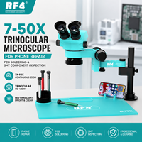 Microscope stéréoscopique trinoculaire RF4 pour la réparation électronique, la soudure de circuits imprimés et l'inspection des composants SMT, contrôle qualité