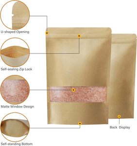 Custom Biodegradable Laminated Kraft Paper <b>Bags</b> Ribbon Food Grade Stand-up <b>Zip</b> <b>Lock</b> Packaging for Sugar Pizza Pet Food Chewing - Product Image 4