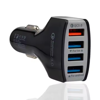 Chargeur de voiture USB à 4 ports avec écran LED QC3.0 Quick Charge Essential Mobile Phone Accessory for Efficient In-Car Charging