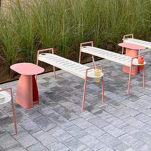 Stile coreano in panche Patio commerciale sgabelli in ferro per caffè e latte negozi di fiori lunghi cortili - Product Image 1