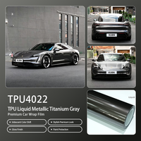 Film de protection automobile TPU liquide gris titane métallisé, qualité américaine, 1,52*15m/rouleau, anti-rayures, vente en gros