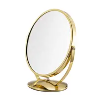 Luxe Decoratieve Marmeren Voet Rose Gouden Tafel Top Cosmetische Ronde Make-Up Spiegel