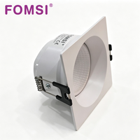 Support de Downlight Carré LED FOMSI Blanc Noir à Angle Réglable pour Ampoules LED MR16, Boîtier de Lampe LED, Cadre de Spot LED GU10 MR16