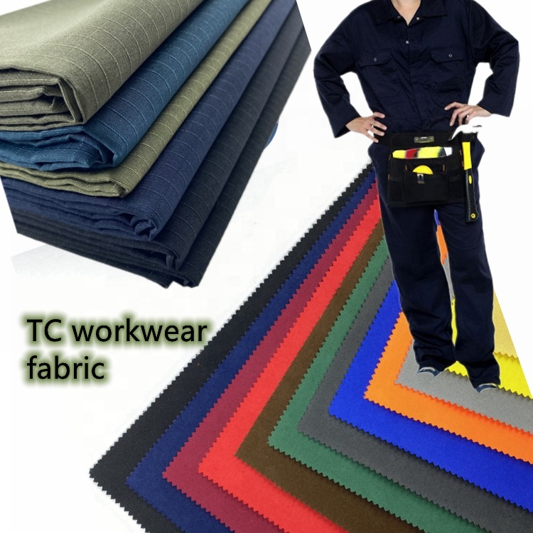 Оптовая продажа, изготовленная на заказ, водонепроницаемая полиэфирная хлопчатобумажная ткань greta Solid T/C twill, курьерская одежда ripstop, ткань для униформы