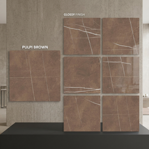 Azulejos de Porcelana Pulpi Choco 800x800mm, Totalmente Pulidos y Esmaltados, Efecto Mármol Chocolate para Pisos - Product Image 2