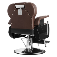 Chaise de salon de coiffure moderne en cuir PU marron de luxe avec pompe hydraulique pour la vente
