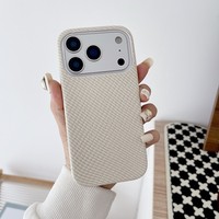 Étui de téléphone portable en tissu de coton de haute qualité pour iPhone 17 Air 16 15 14 13 Pro Max, coque antichoc avec texture tissée, protection arrière