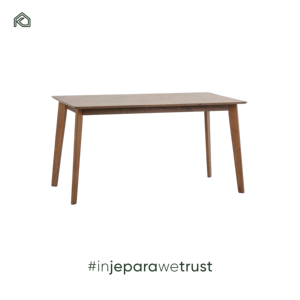 Juego de comedor Elok de madera de teca con asientos tapizados que ofrecen una comodidad refinada y un equilibrio visual elegante. - Product Image 5