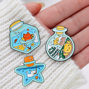 Fabricación de diseño personalizado Pin de fundición Forma de botella <span class=keywords><strong>a</strong></span> <span class=keywords><strong>la</strong></span> <span class=keywords><strong>deriva</strong></span> Chapado en oro rosa Artesaní<span class=keywords><strong>a</strong></span> de metal Pin de esmalte personalizado duro - Product Image 1