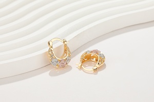 Aretes de <span class=keywords><strong>Aro</strong></span> al Por Mayor para Mujer, Joyería de Moda Bañada en <span class=keywords><strong>Oro</strong></span> de 18K para Joyería de <span class=keywords><strong>Oro</strong></span> Laminado - Product Image 5