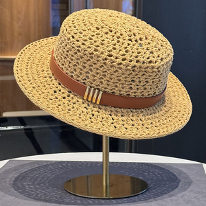 <span class=keywords><strong>Chapeau</strong></span> Fedora Décontracté pour <span class=keywords><strong>Homme</strong></span>, Style Jazz, en Paille Tressée Personnalisée, à Calotte Plate, Protection Solaire, Style Rétro Français, pour Plage et Bord de Mer, Idéal Été - Product Image 2