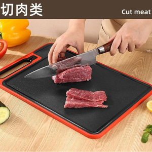 Tabla de cortar de acero inoxidable de doble cara, rectangular, antimoho, con mango, fácil de limpiar, duradera, juego de tablas de cortar para el hogar - Product Image 2