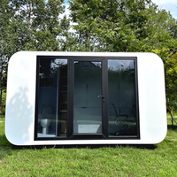 Maison mobile de luxe moderne, mini-maison préfabriquée modulaire, bureau extérieur, studio, maison-capsule en verre, cabane Apple