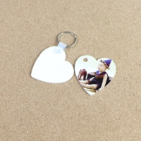 Porte-clés en plastique souple créatif, imprimable double face, pour impression photo DIY, breloques vierges en FRP, porte-clés en forme de cœur, sublimation