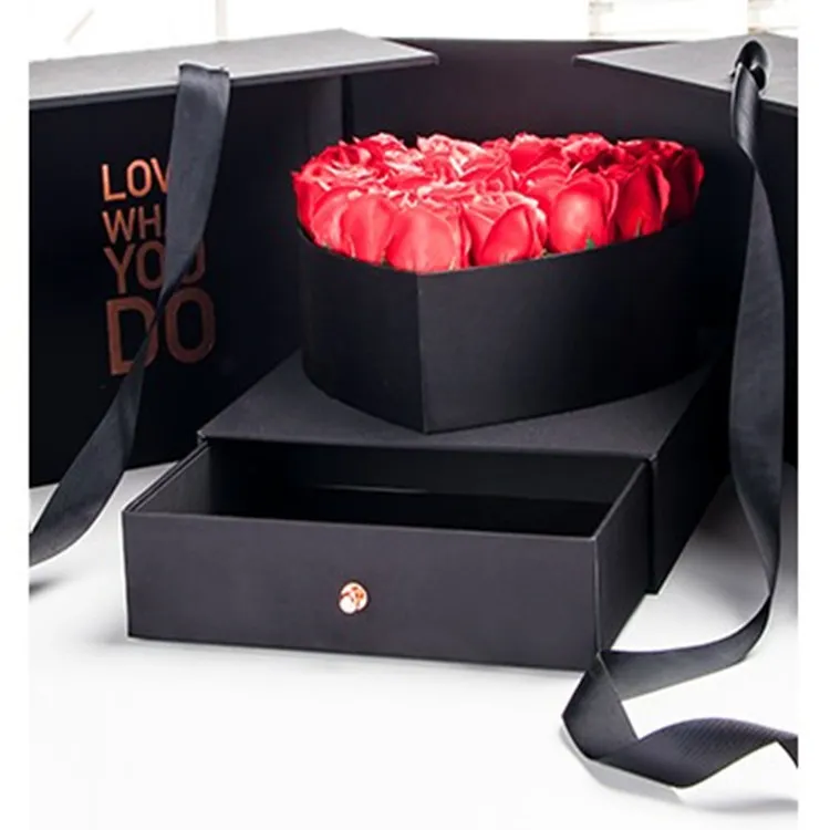 Valentinstag 520 Love Shaped Magic Cube Geschenk box Kreative Double Flower Box Überraschung sbox