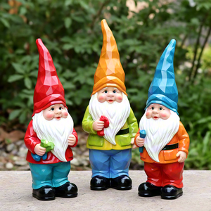 Adorables figurines de nains de jardin, trois petits lutins colorés avec les <span class=keywords><strong>mains</strong></span> sur <span class=keywords><strong>le</strong></span> visage, ornements décoratifs mignons pour la maison et <span class=keywords><strong>le</strong></span> jardin - Product Image 6