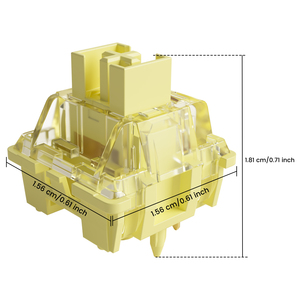 Interruptores <span class=keywords><strong>Akko</strong></span> <span class=keywords><strong>V3</strong></span> Pro <span class=keywords><strong>Cream</strong></span> <span class=keywords><strong>Yellow</strong></span> de 5 pines (45 unidades), interruptores lineales de 50gf, prelubricados, experiencia de escritura suave - Product Image 5