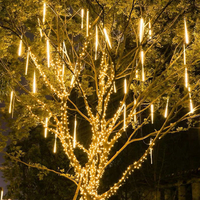 LED Meteor Shower Rain Lights Goutte de neige en plastique Décorations de gouttes de pluie 30cm 8 Tubes pour intérieur extérieur Noël Mariage