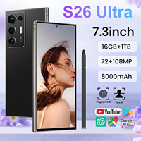 Smartphone S26Ultra Inteligente 5G Verde para Juegos con Pantalla 4K, Cámara Trasera de 108MP, CPU Deca Core, Idioma Operativo Español, LTE