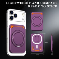 Dompet Kartu Magnetik Ultra Tipis MagSafe PC Hard Shell dengan Cincin Putar Penyangga dan Pegangan Jari untuk Ponsel
