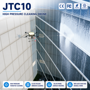 โดรนทำความสะอาดแรงดันสูง JTC10 แบบไฟฟ้า ปรับแรงดันได้ สำหรับทำความสะอาดกระจกหน้าอาคาร หน้าต่าง แผงโซลาร์เซลล์ และพื้นผิวต่างๆ - Product Image 1