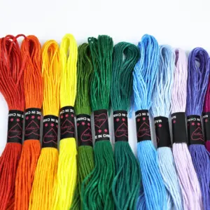 Wholesale Colorful 100% Cotton Embroidery Floss Set Cotton Embroidery Thread for DIY