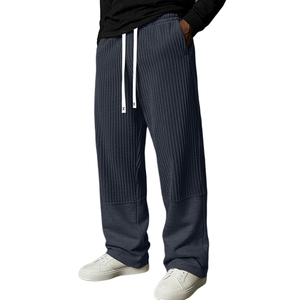 <span class=keywords><strong>Pantalon</strong></span> <span class=keywords><strong>de</strong></span> survêtement rayé pour homme Channel Fashion 2026 Printemps, coupe ample, jambe large, décontracté, avec <span class=keywords><strong>taille</strong></span> <span class=keywords><strong>élastique</strong></span> et poches - Product Image 1
