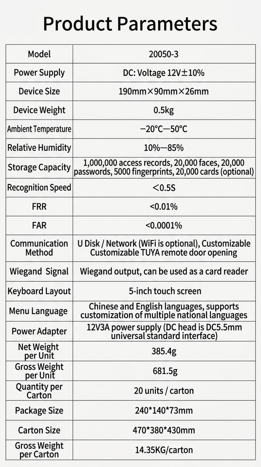 Face Recognition Attendance Machine AI Facial Identification Biometric ...